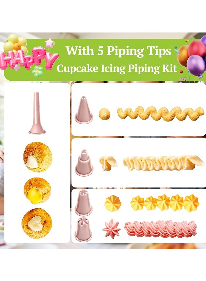 Cake Decorating Gun, Cupcake Icing Piping Kit, Cake Decorating Kit with 5 Piping Tips, Cupcake Injector/Decorating Icing Set - Image 3